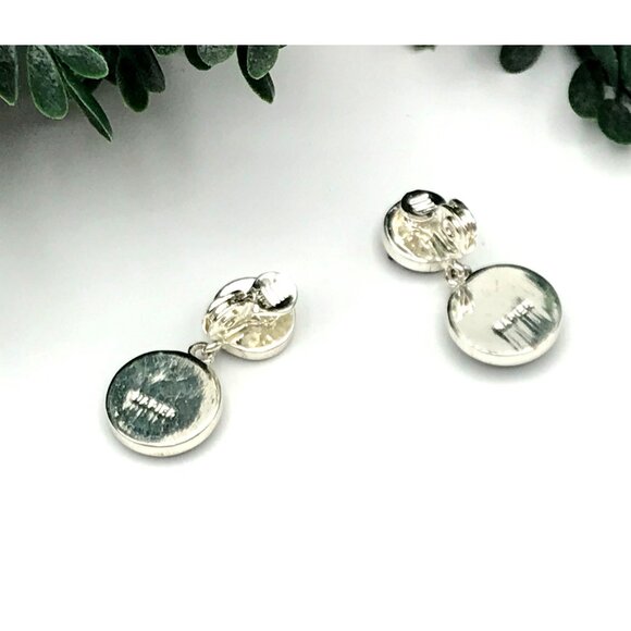 Napier Silver-Tone Amethyst Druzy Double Drop Clip-On Earrings For Women - Picture 5 of 6